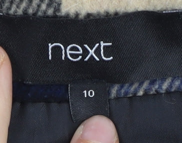 Next Women’s Multicoloured Plaid Wrap Short Skirt Size 10 Wool Blend