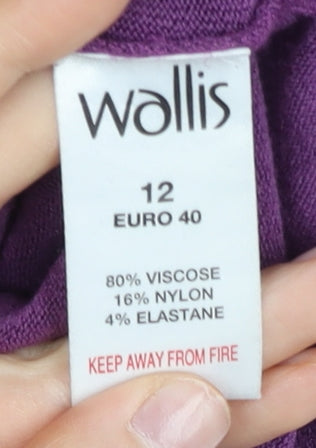 Womens UK Size 12 Wallis Purple Wrap Jumper