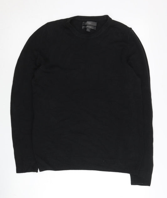 Marks and Spencer Mens Black S Cashmilon Crew Neck Jumper
