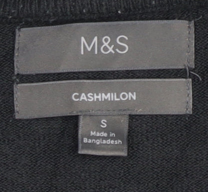 Marks and Spencer Mens Black S Cashmilon Crew Neck Jumper