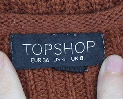 Womens UK Size 8 Topshop Brown Pullover Jumper