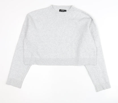 Womens UK Size 8 Bershka Grey Pullover Jumper