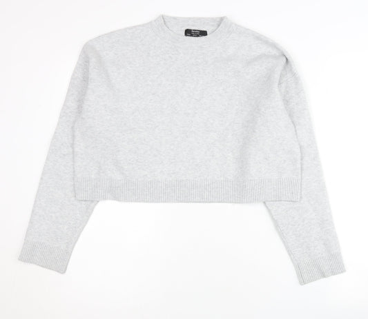 Womens UK Size 8 Bershka Grey Pullover Jumper