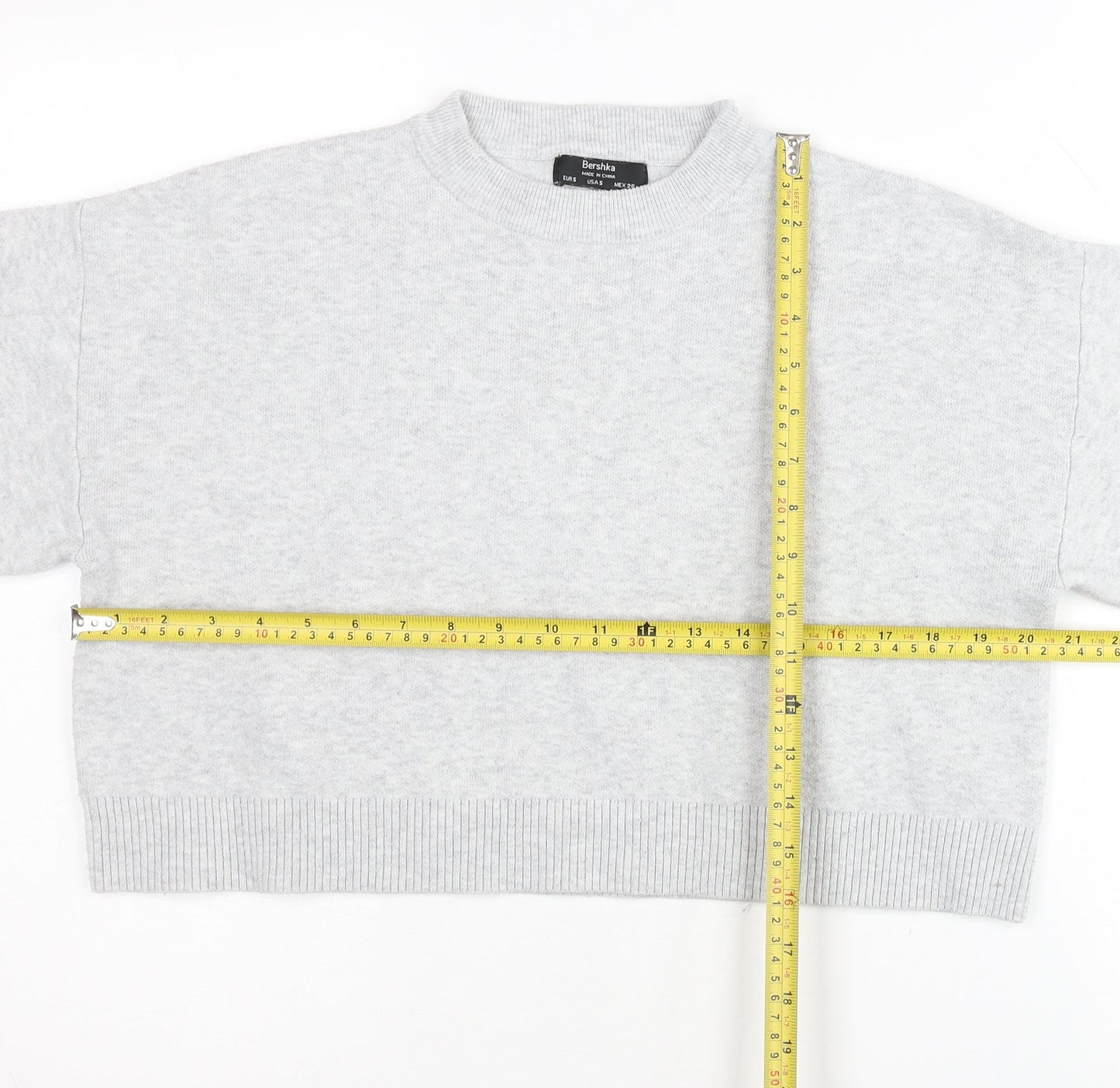 Womens UK Size 8 Bershka Grey Pullover Jumper
