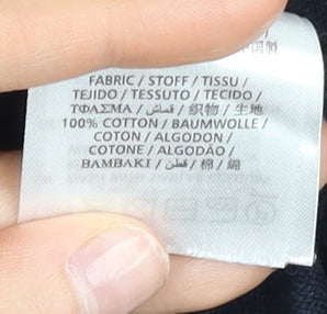 Gant Men's Black Cotton V-Neck Pullover Jumper Size M