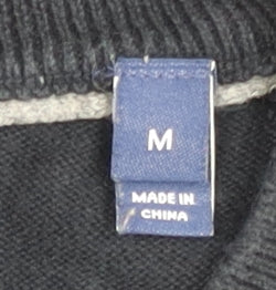 Gant Men's Black Cotton V-Neck Pullover Jumper Size M