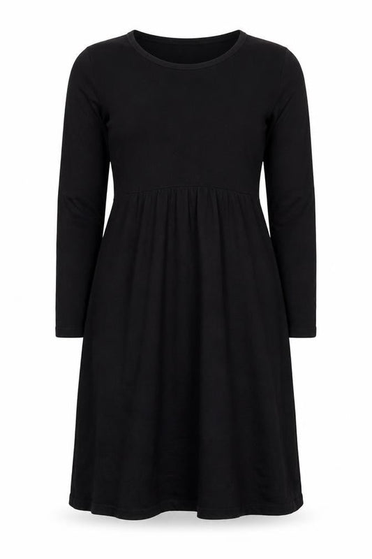 Front view of ASOS Maternity Women's Black Knee Length A-Line Dress, size 10