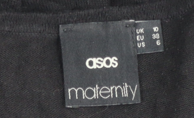 ASOS Maternity Women's Black Knee Length A-Line Dress Size 10