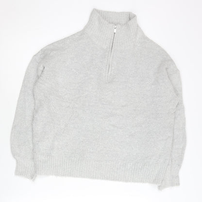 Womens UK Size XS French Connection Grey Full Zip Jumper