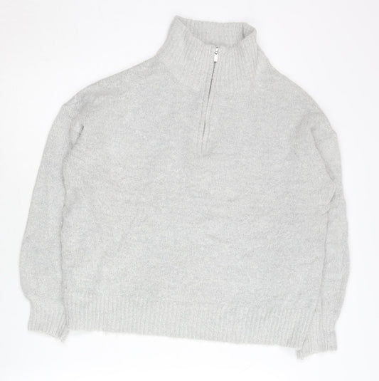Womens UK Size XS French Connection Grey Full Zip Jumper