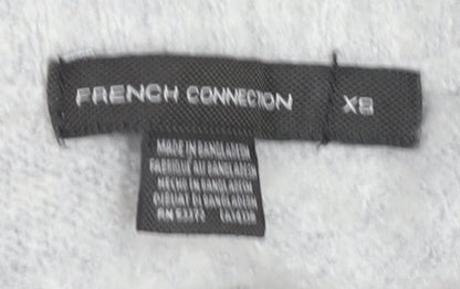 Womens UK Size XS French Connection Grey Full Zip Jumper