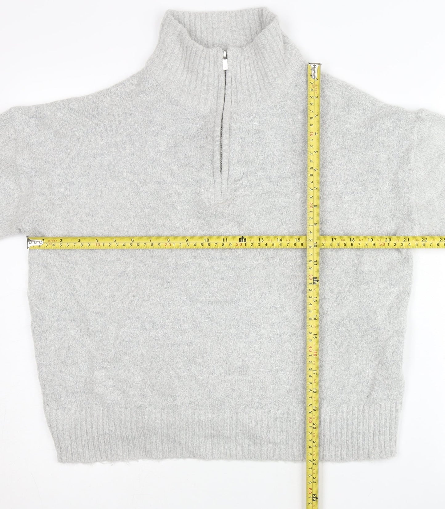 Womens UK Size XS French Connection Grey Full Zip Jumper