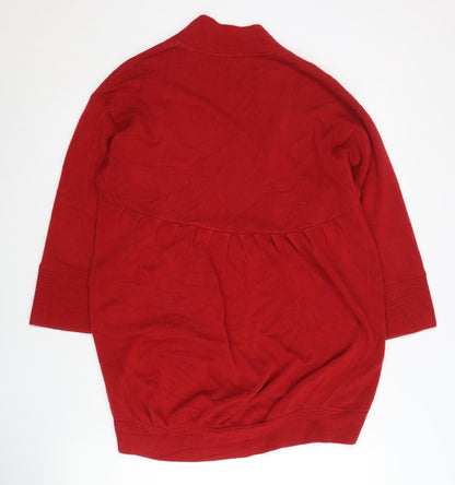 Womens UK Size M Marks and Spencer Red Cardigan Jumper