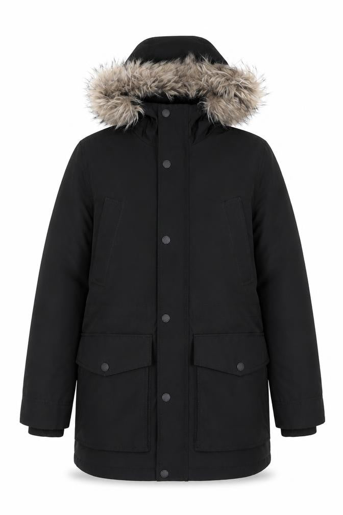 Womens UK Size XS H&M Black Parka Coat