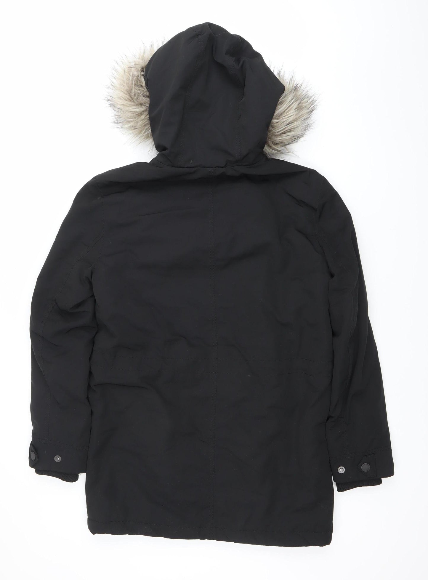 Womens UK Size XS H&M Black Parka Coat
