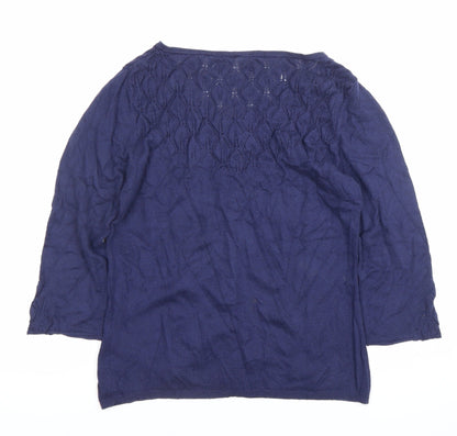 Womens UK Size 10 Weird Fish Blue Cardigan Jumper