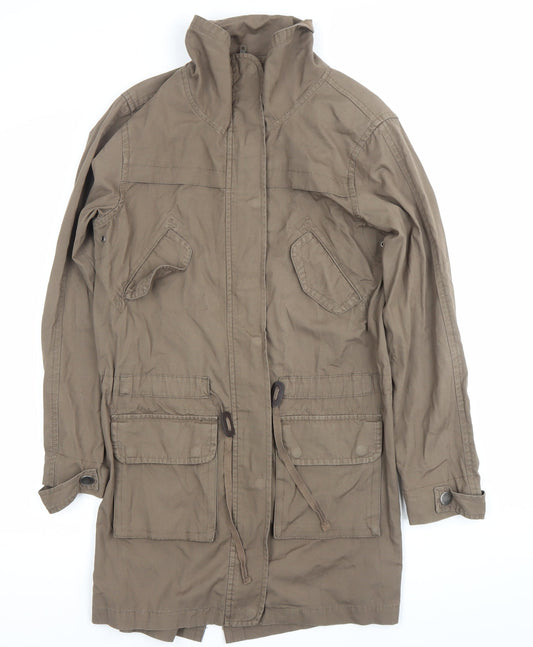 Cherokee Womens Brown Cotton Parka Jacket Size 8 Long Sleeve