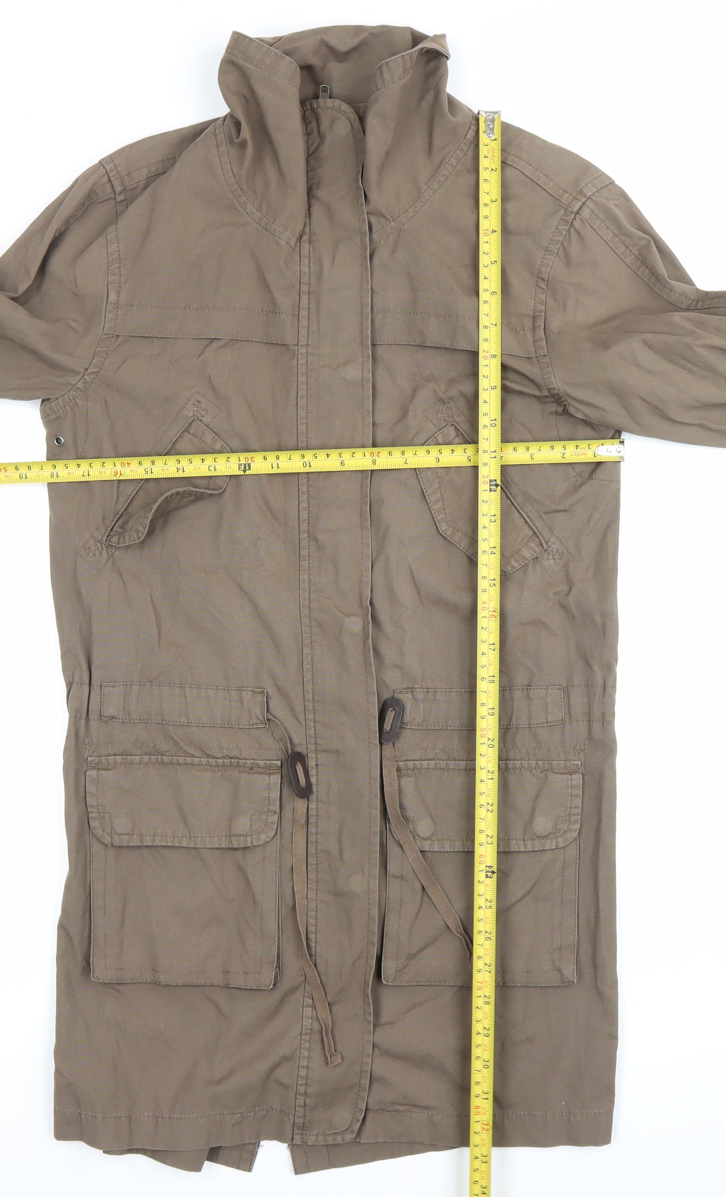 Womens UK Size 8 Cherokee Brown Parka Coat