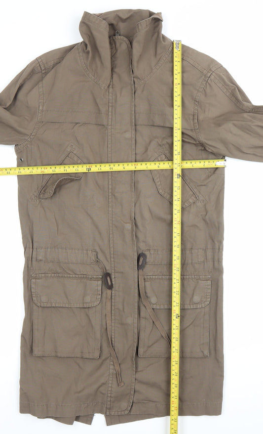 Cherokee Womens Brown Cotton Parka Jacket Size 8 Long Sleeve