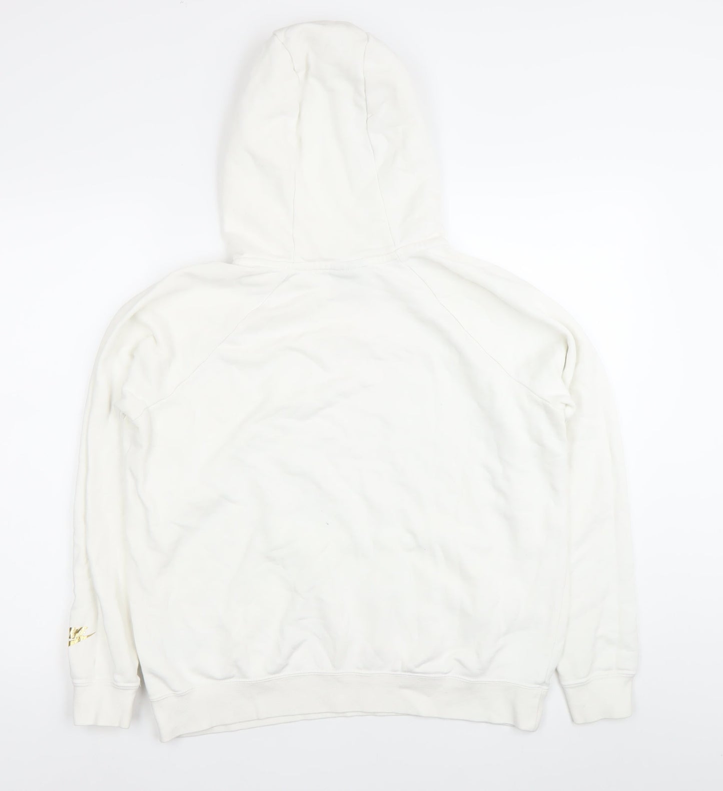 Nike Womens White Hoodie Medium Pullover Sweatshirt Logo Print