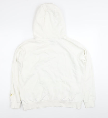 Nike Womens White Hoodie Medium Pullover Sweatshirt Logo Print
