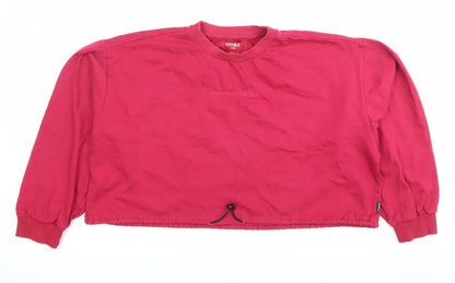 Redbat Women’s Red Pullover Sweatshirt L Cotton Blend Drawstring