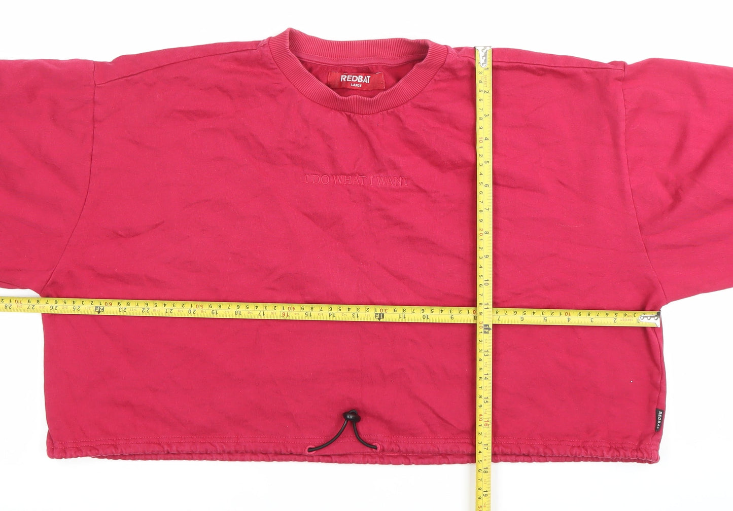 Redbat Women’s Red Pullover Sweatshirt L Cotton Blend Drawstring