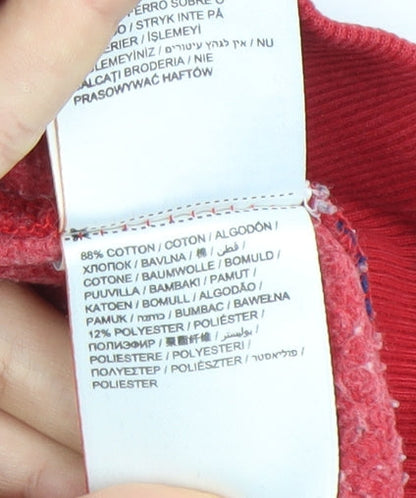 Superdry Men’s Red Pullover Hoodie M Varsity Print Sportswear