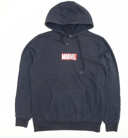 Mens UK Size M Marvel Blue Pullover Hoodie