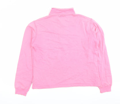 Chatham Womens Pink Small 1/4 Zip Cotton Sweatshirt Jumper