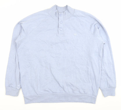 Mens UK Size XL Lincoln Blue Henley Sweatshirt