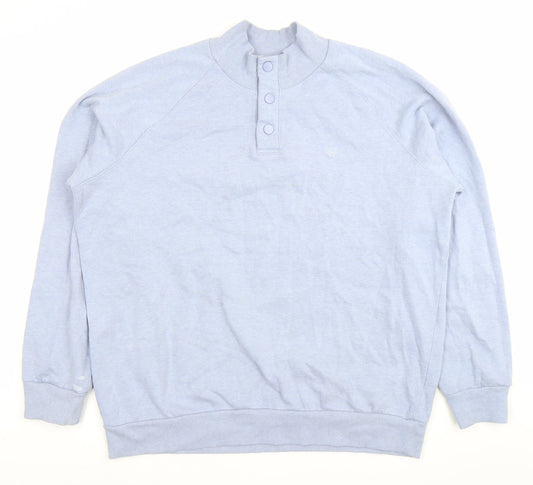 Mens UK Size XL Lincoln Blue Henley Sweatshirt