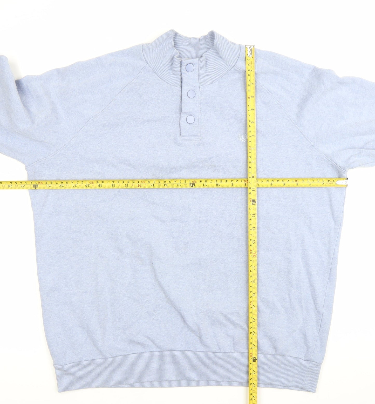 Mens UK Size XL Lincoln Blue Henley Sweatshirt