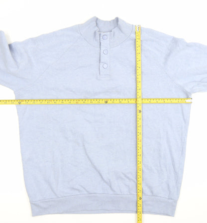 Mens UK Size XL Lincoln Blue Henley Sweatshirt