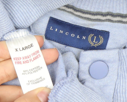 Mens UK Size XL Lincoln Blue Henley Sweatshirt