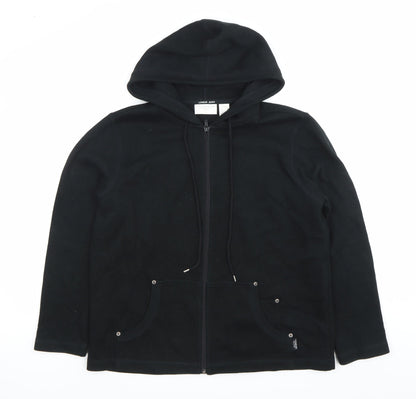 Liz Claiborne Womens Black Petite Small Full Zip Hoodie