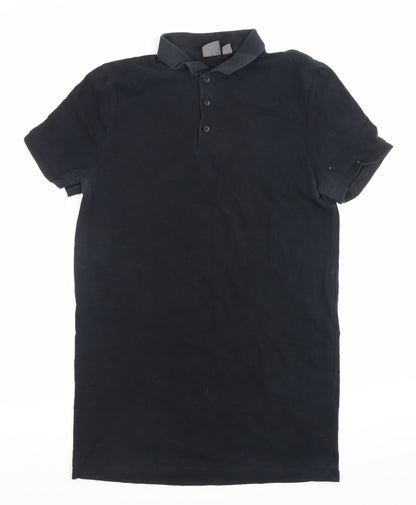 ASOS Men’s Black Polo Shirt Size S Regular Fit Cotton Casual