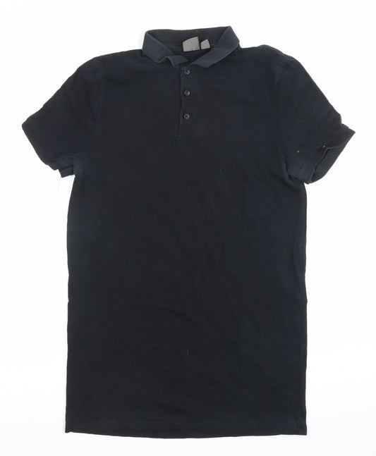 ASOS Men’s Black Polo Shirt Size S Regular Fit Cotton Casual
