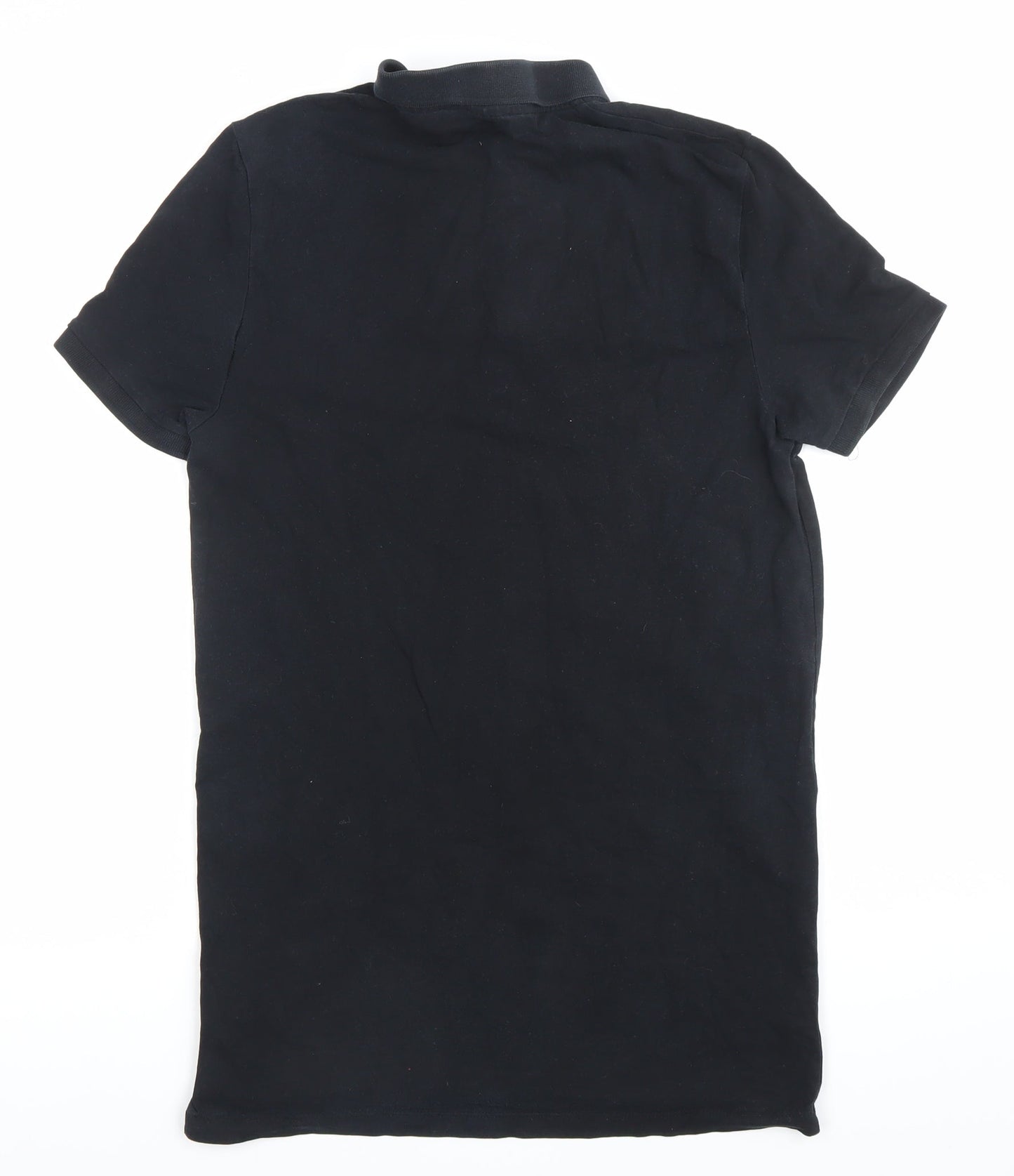 ASOS Men’s Black Polo Shirt Size S Regular Fit Cotton Casual
