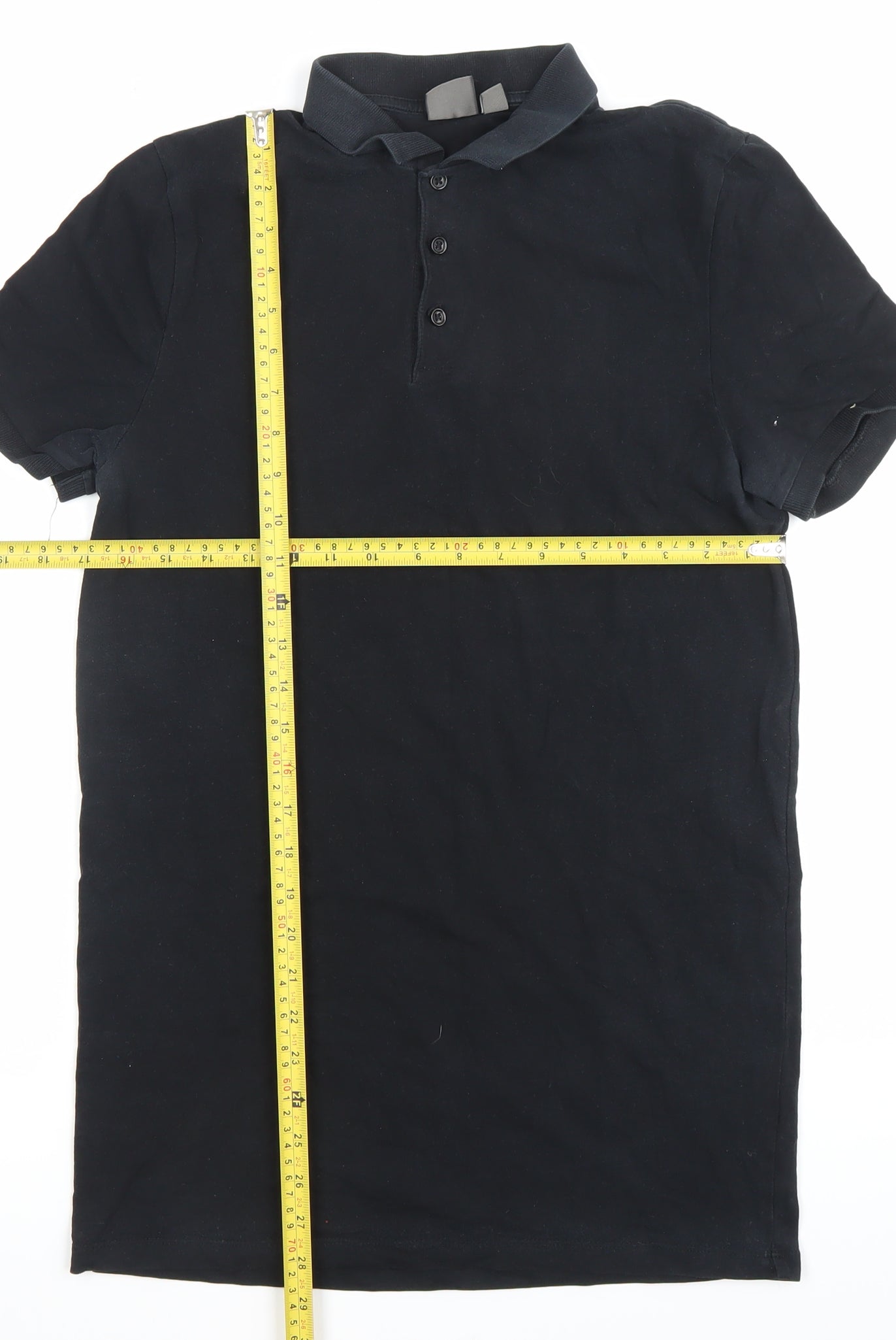 ASOS Men’s Black Polo Shirt Size S Regular Fit Cotton Casual