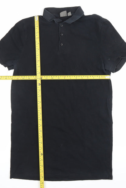 ASOS Men’s Black Polo Shirt Size S Regular Fit Cotton Casual