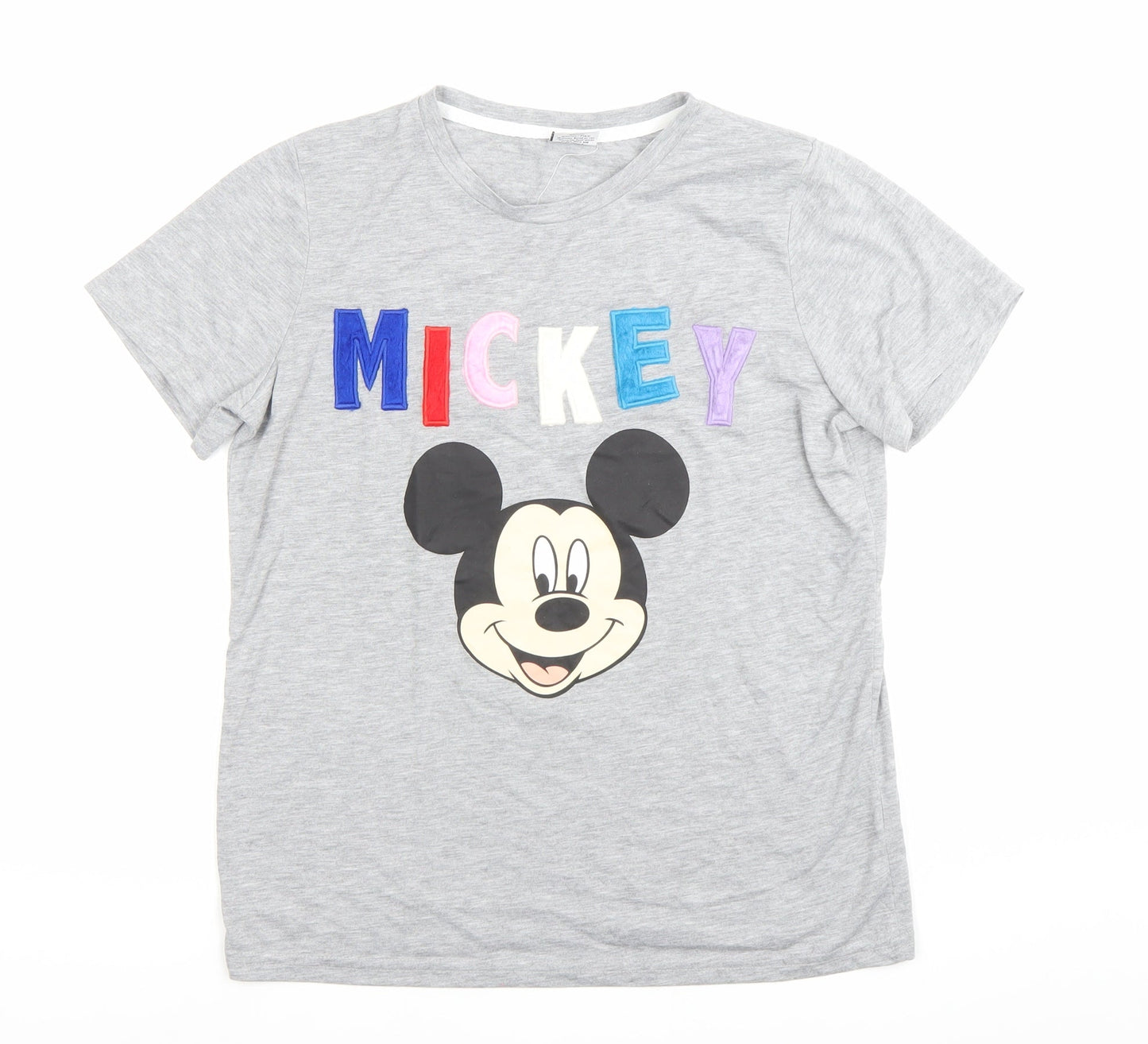 Womens UK Size 12 Disney Grey Basic T-Shirt