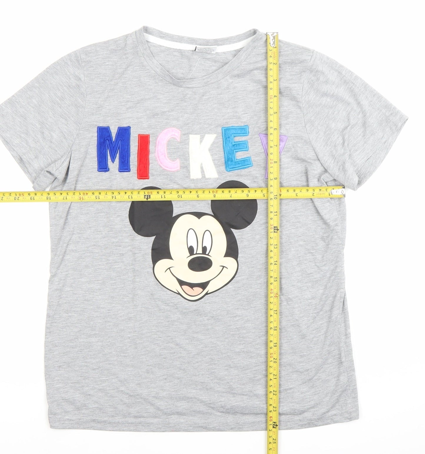 Womens UK Size 12 Disney Grey Basic T-Shirt