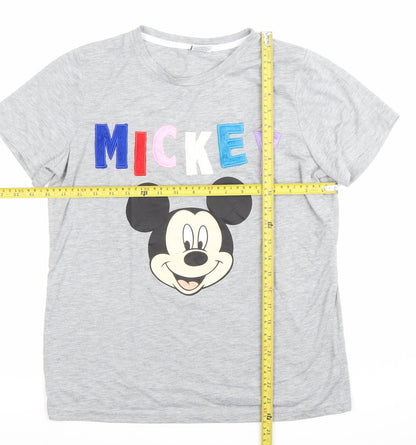Womens UK Size 12 Disney Grey Basic T-Shirt