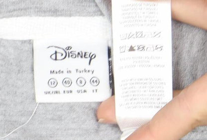 Womens UK Size 12 Disney Grey Basic T-Shirt