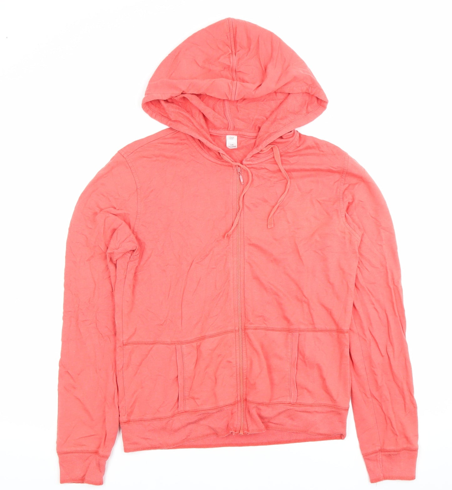 GAP Womens Pink Full Zip Hoodie Size L Long Sleeve Casual