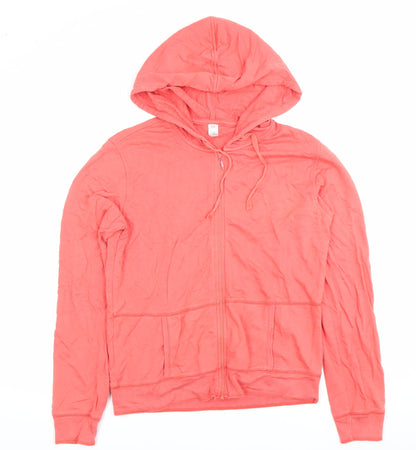 GAP Womens Pink Full Zip Hoodie Size L Long Sleeve Casual