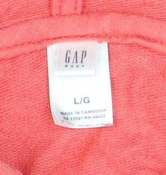 GAP Womens Pink Full Zip Hoodie Size L Long Sleeve Casual