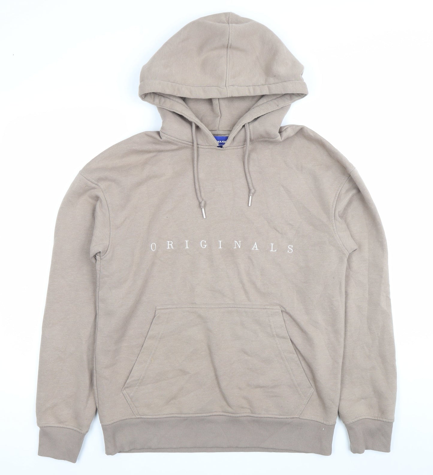 Mens UK Size M JACK & JONES Beige Pullover Hoodie