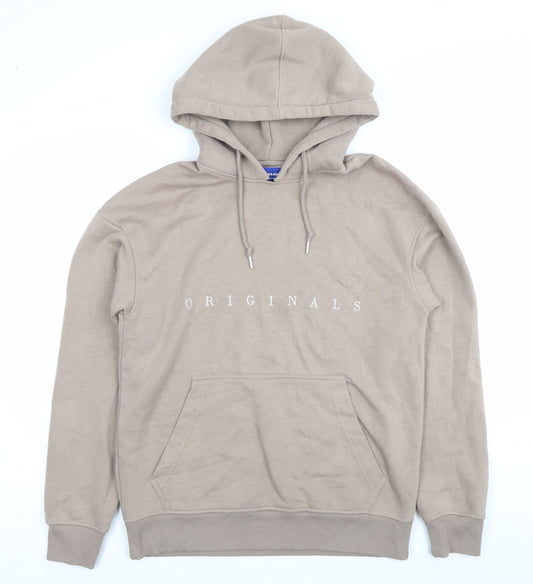 Mens UK Size M JACK & JONES Beige Pullover Hoodie